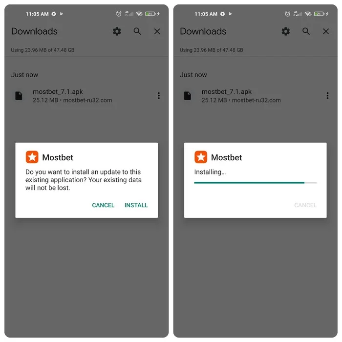 Installing the Mostbet IN app